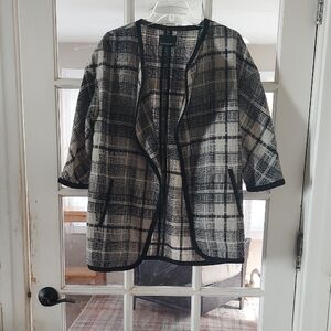 Cynthia Rowley Black and Cream Checkered Blazer